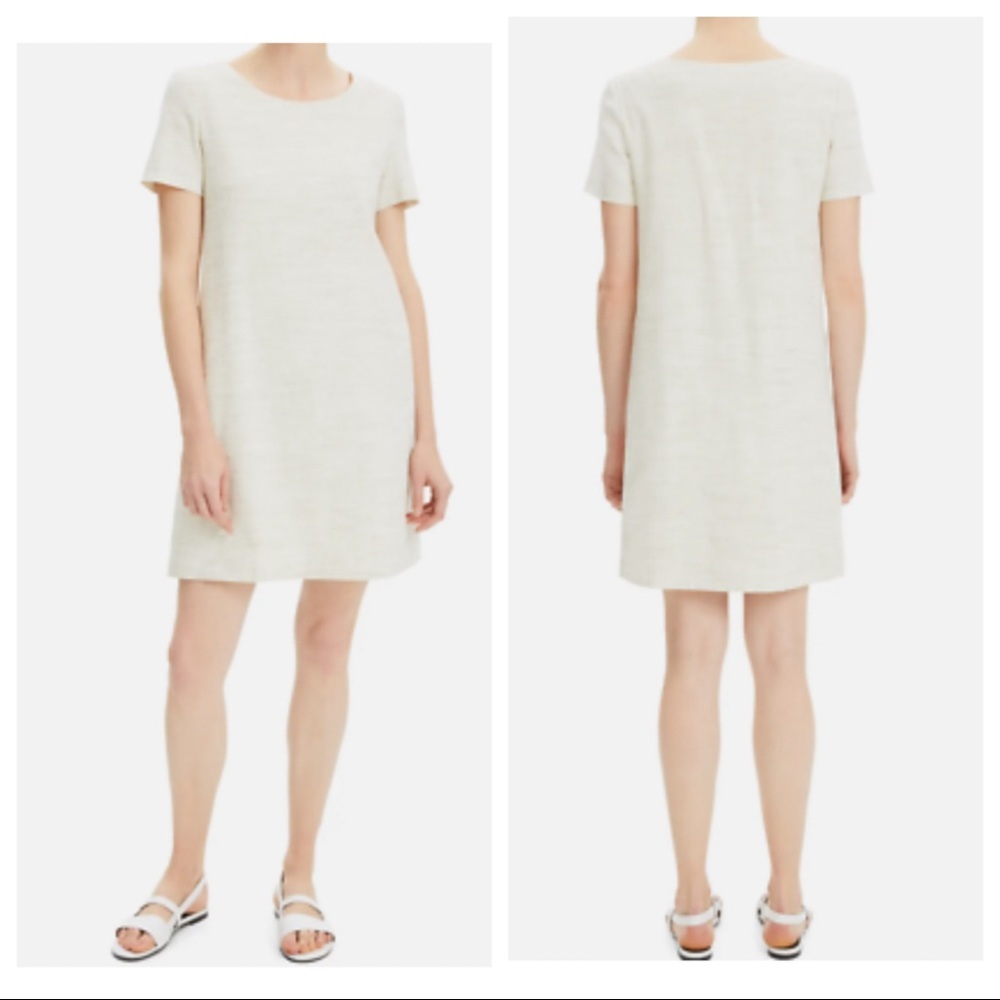 Theory Panel Shift Dress in Sharkskin Crunch